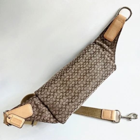 Coach Y2K Logo Fanny Pack Belt Bag, Neutral Tan Canvas & Leather Babe Vibes - Picture 10 of 16